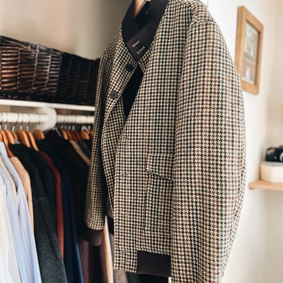 Men's Houndstooth Jacket - Black and White - Picture 4 of 4